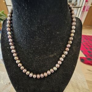 Natural Black Freshwater Pearl 18 Inch